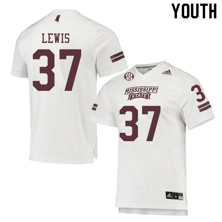 Youth #37 John Lewis Mississippi State Bulldogs College Football Jerseys Sale-White